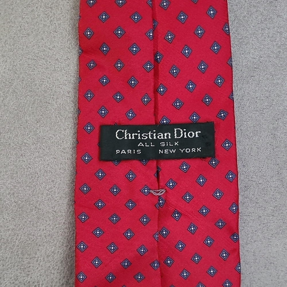 Dior‎ Red Patterned Silk Tie